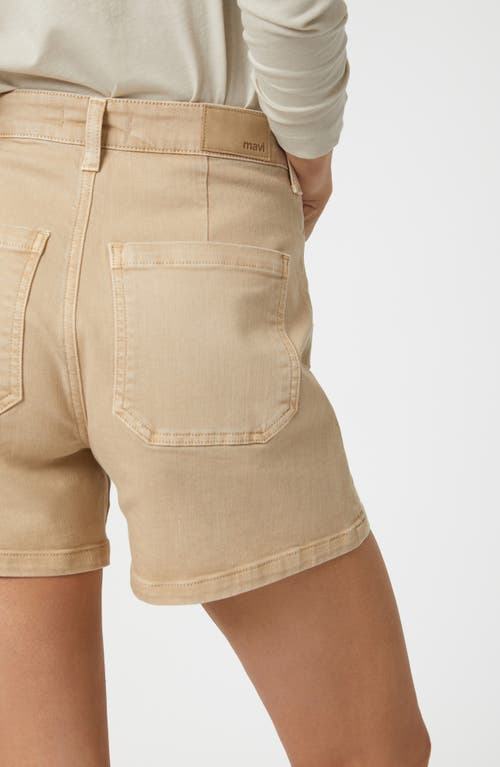 Mavi Jeans Erin High Waist Denim Shorts In Cream Flex Blue
