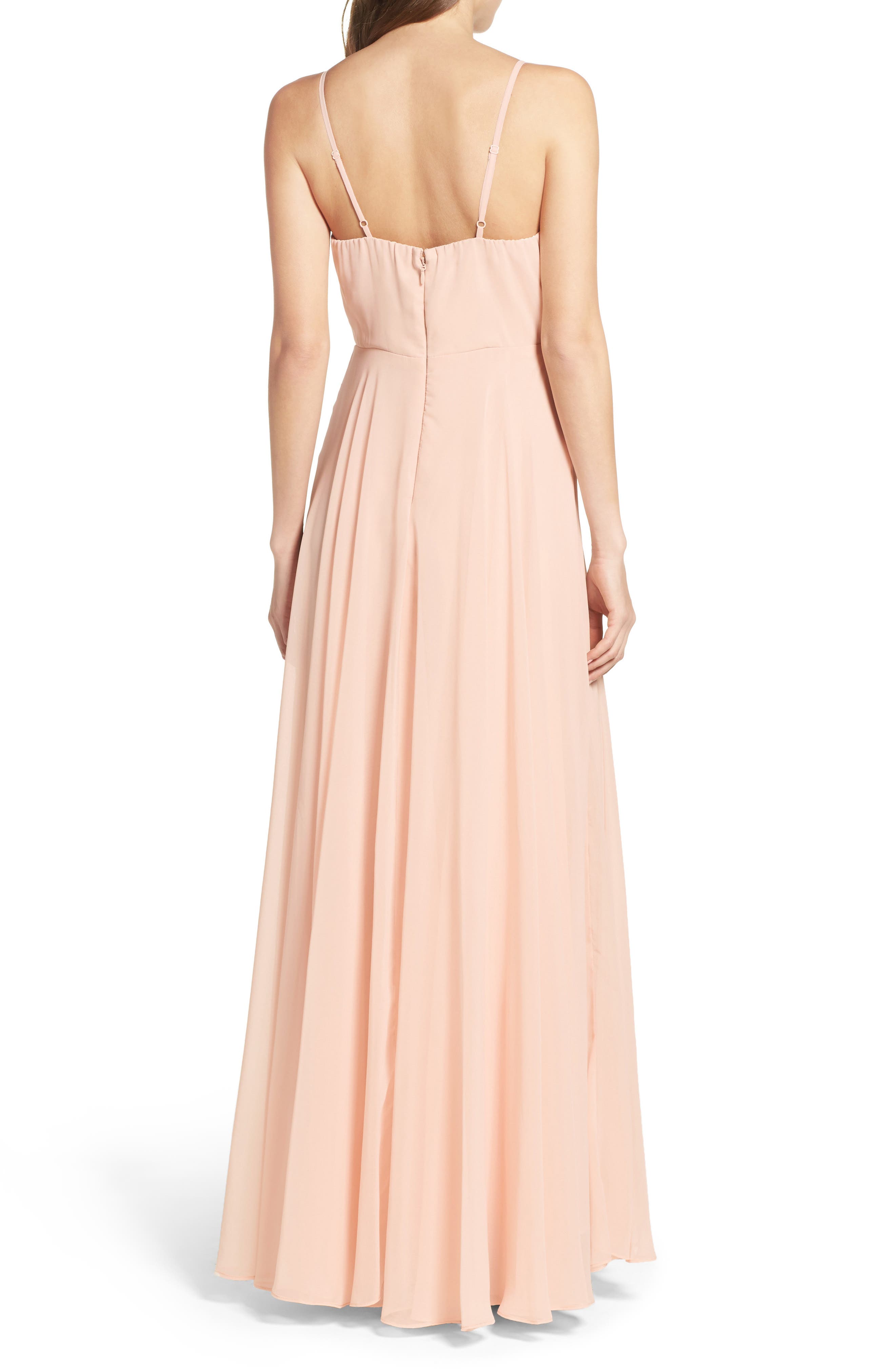 surplice chiffon gown