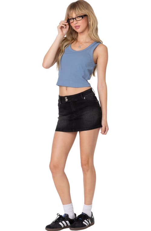 Shop Edikted Jessa Rib Crop Cotton Tank In Blue