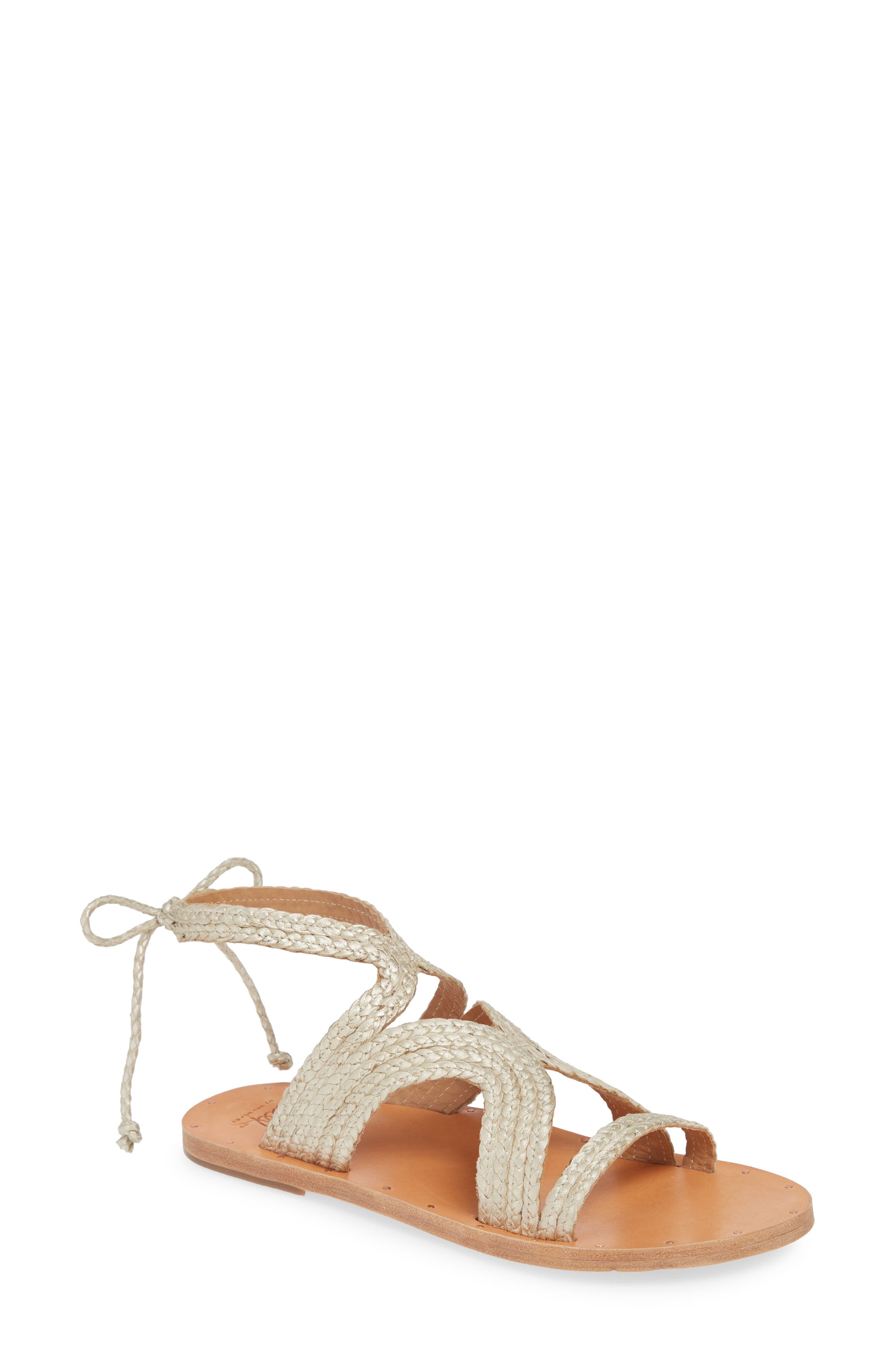 Beek Cuckoo Ankle Tie Sandal, Metallic