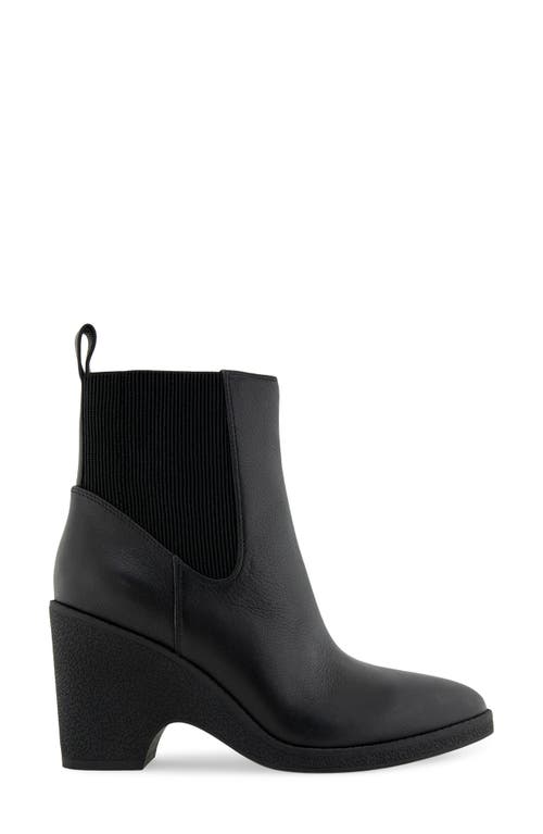 Shop Aerosoles Mylo Wedge Bootie In Black Leather