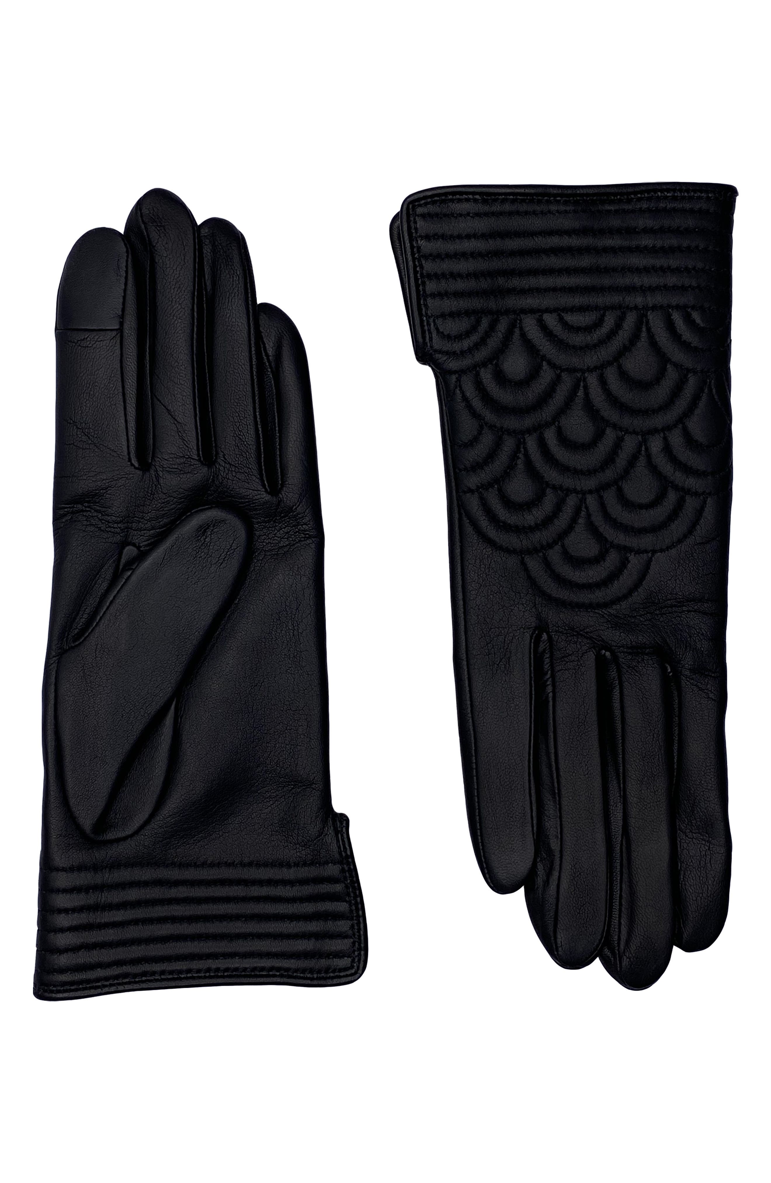 quilted leather gloves