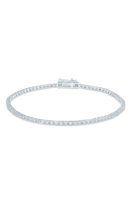 Shop Zac Posen Truly  Diamond Tennis Bracelet In White