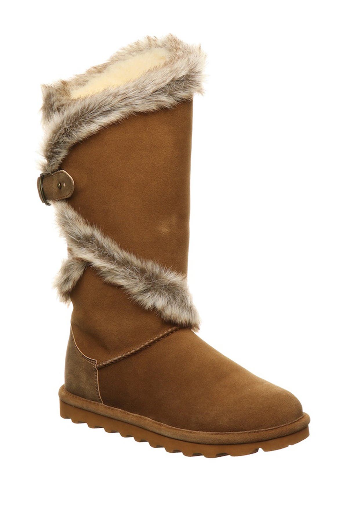 faux fur tall boots