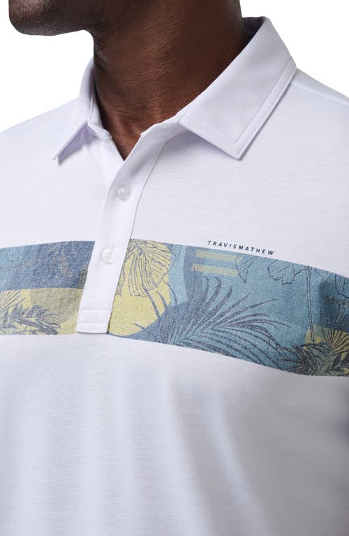 Shop Travismathew At Altitude Chest Stripe Polo In White