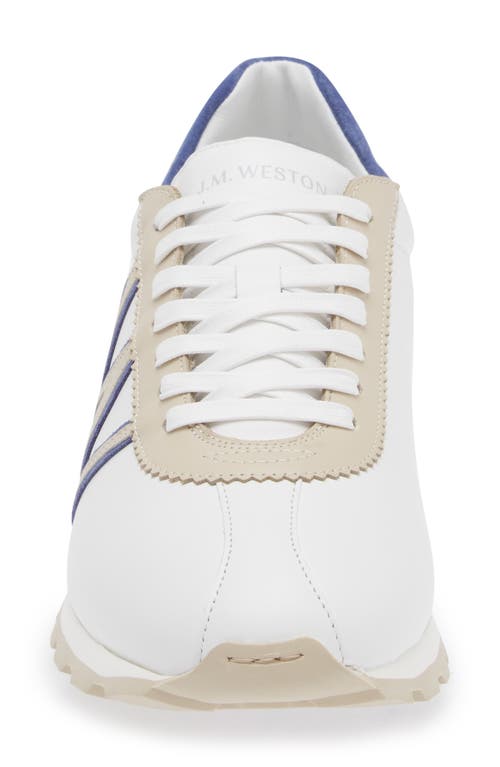 Shop Jm Weston On My Way Sneaker In White/beige/blue