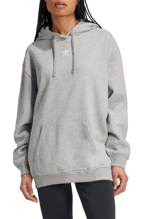 Shop Adidas Originals Adidas Trefoil Essentials Oversized Lifestyle Hoodie In Medium Grey Heather