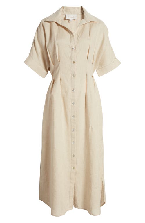 Shop Cleobella Gili Linen Shirtdress In Oatmeal