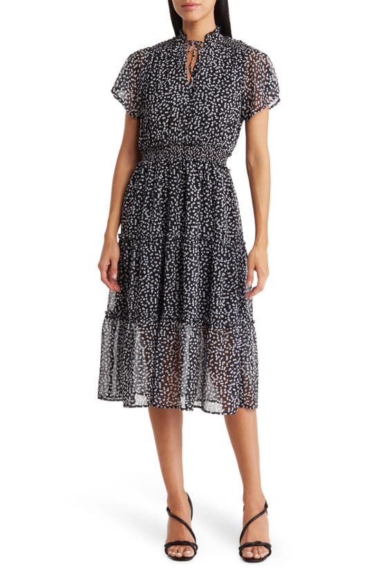 MELROSE AND MARKET TIERED MIDI DRESS