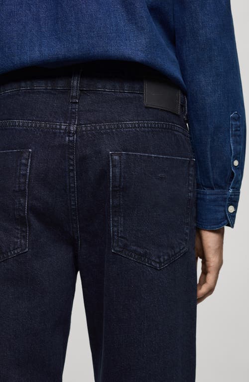 Mango Relaxed Fit Jeans In Dark Blue