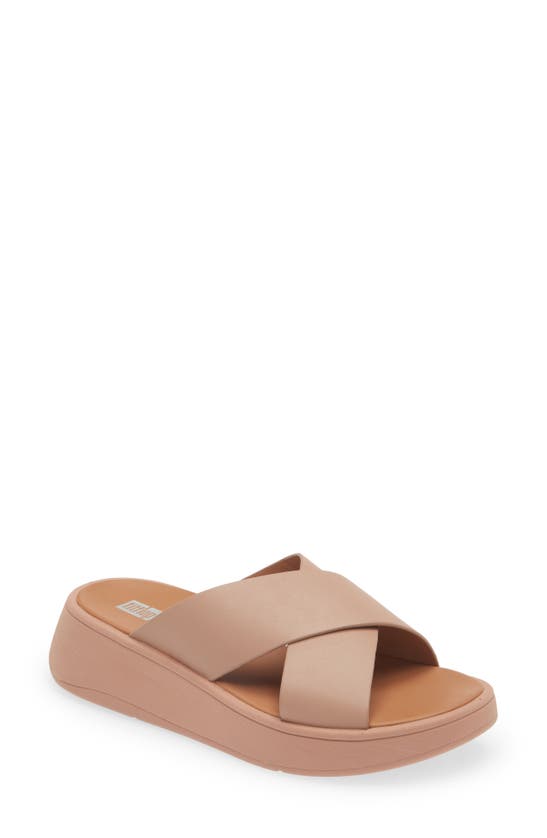 Fitflop F-mode Platform Slide Sandal In Beige | ModeSens