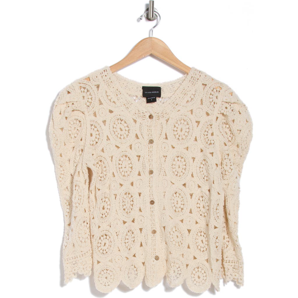 FORGOTTEN GRACE FORGOTTEN GRACE CROCHET BUTTON FRONT CARDIGAN