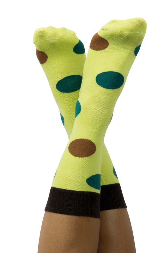 Shop Doiy Avocado Crew Socks In Multi-color