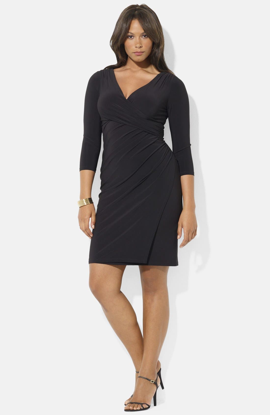 Lauren Ralph Lauren Surplice Matte Jersey Dress (Plus Size) Nordstrom