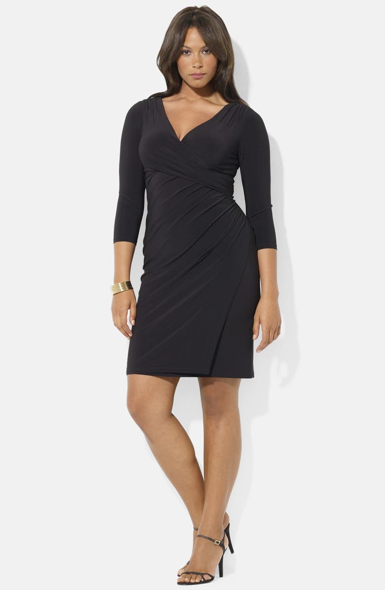 Lauren Ralph Lauren Surplice Matte Jersey Dress (Plus Size) | Nordstrom
