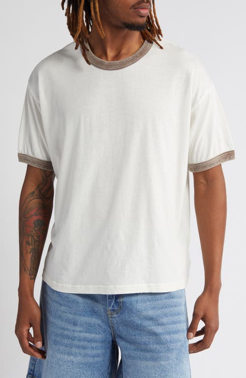 Elwood Oversize Ringer Graphic T-shirt In Pearl/soil