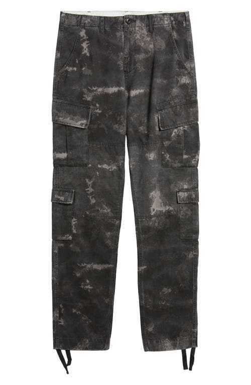 Shop Alpha Industries Acu Straight Leg Cargo Pants In Black Blur Camo