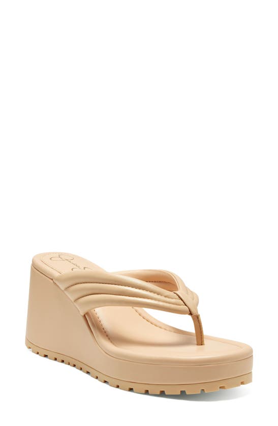 Jessica Simpson Kemnie Platform Wedge Sandal In Vanilla Sugar | ModeSens