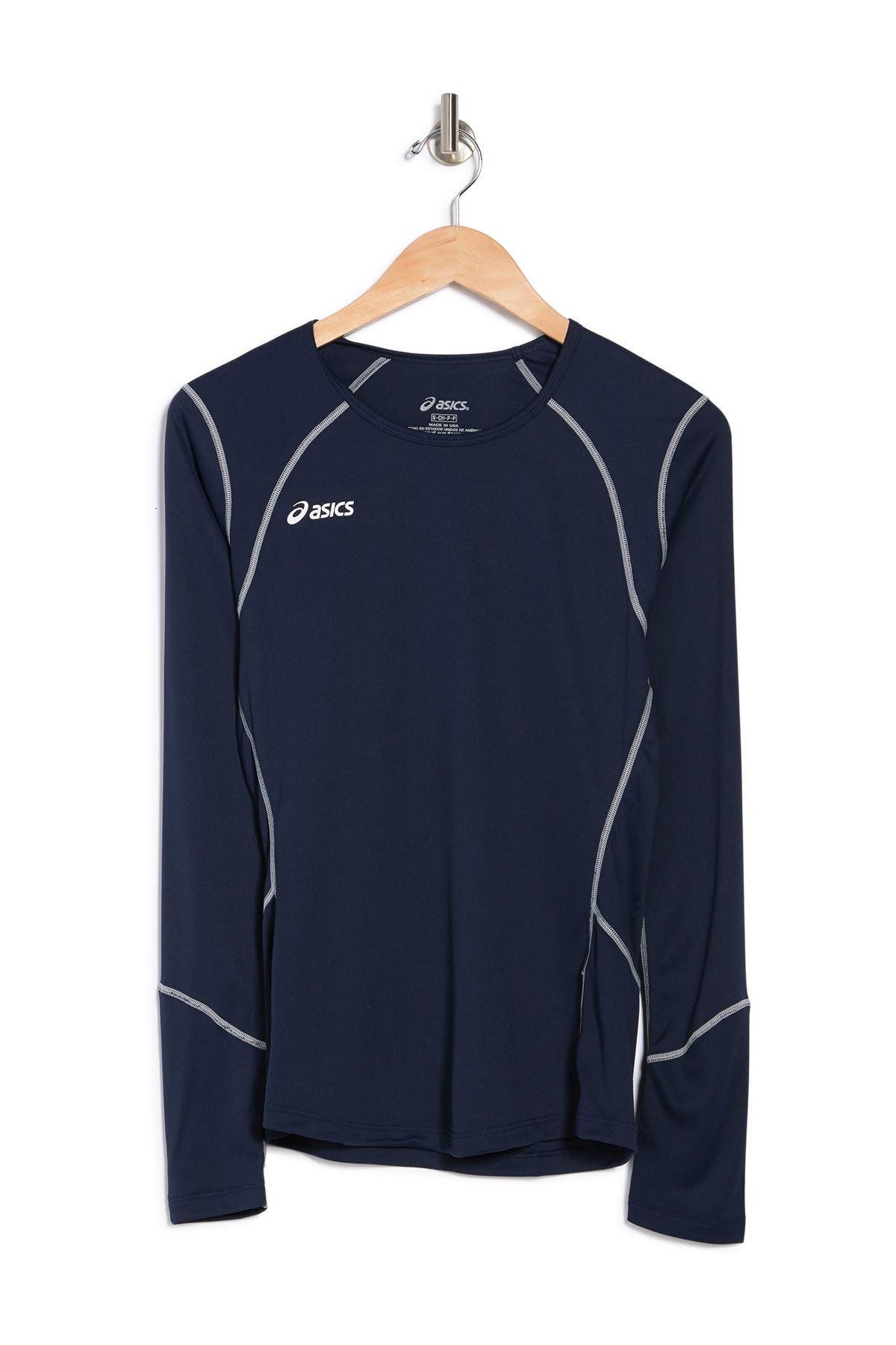 Asics Volleycross Long Sleeve Jersey In Navy/steel Grey