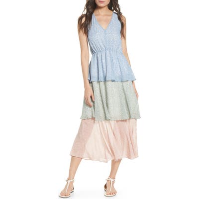 Sam Edelman Tiered Midi Sundress, Blue