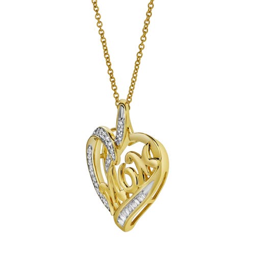 Shop Luvmyjewelry Orchard Mom Heart Diamond Pendant Necklace In 10k Yellow Gold