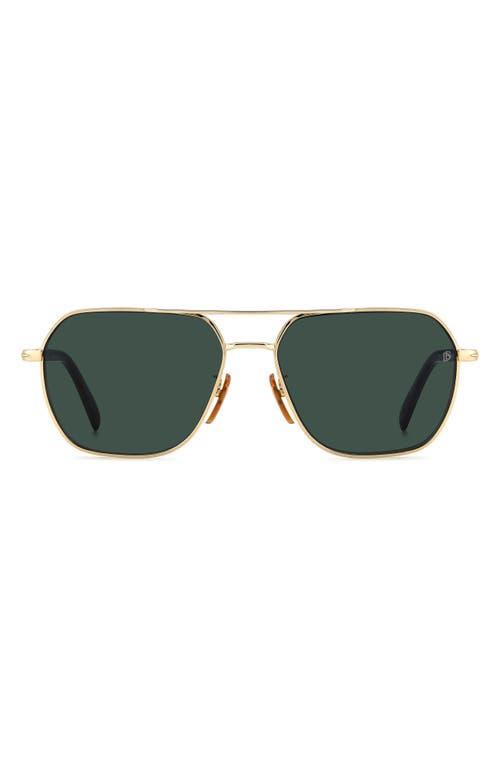 59mm Aviator Sunglasses in Gold Havana/Green