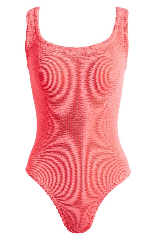 Hunza G Crinkle One-piece Swimsuit In Hot Pink