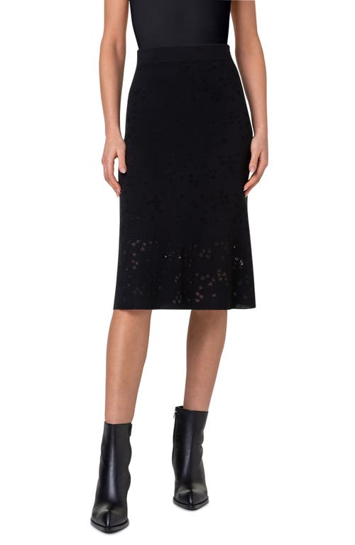 Akris Stars Intarsia A-Line Skirt Black at Nordstrom,