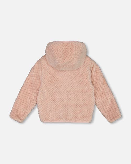 Shop Deux Par Deux Girl's Reversible Plush Jacket Pink In Zéphir