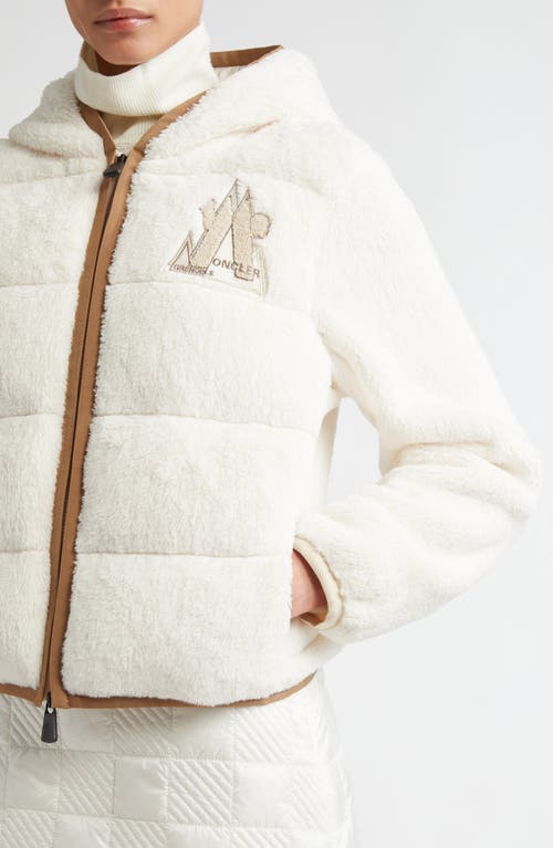 Shop Moncler Grenoble Fleece Down Puffer Jacket In White