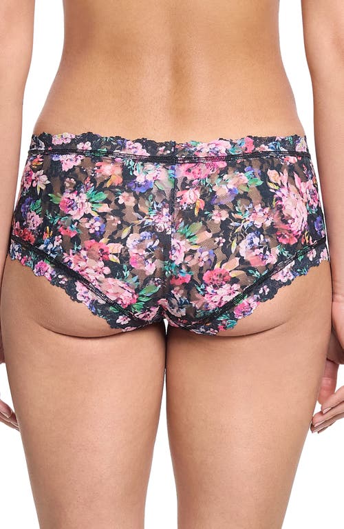 Shop Hanky Panky Print Boyshorts In Dark Peonies