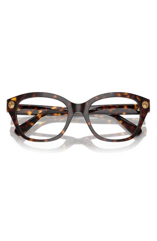 Swarovski 53mm Pillow Optical Glasses In Havana