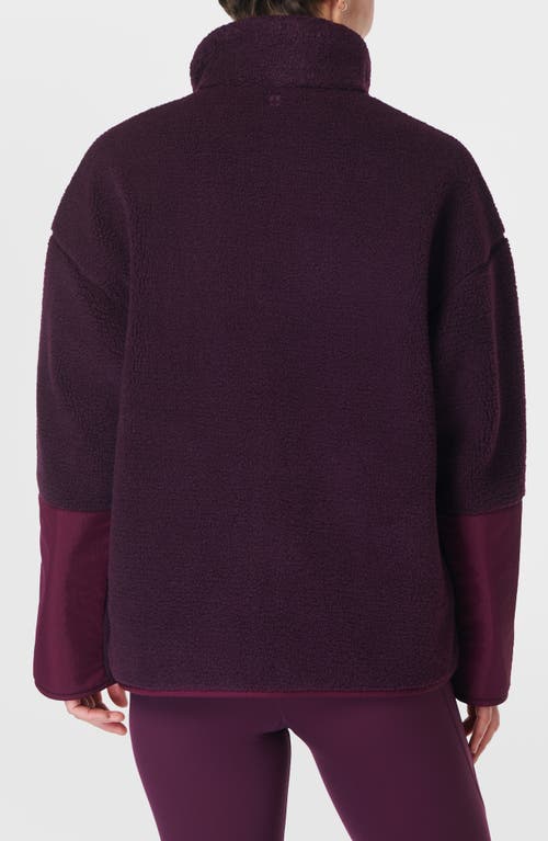 Sweaty Betty Front Zip Fleece Jacket In Midnight Cherry Purple