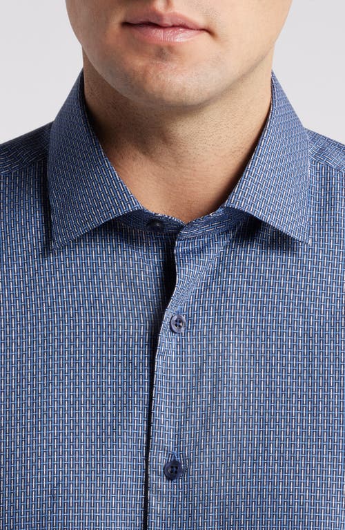 SCOTT BARBER SCOTT BARBER NEAT CHECK DOBBY BUTTON-UP SHIRT 