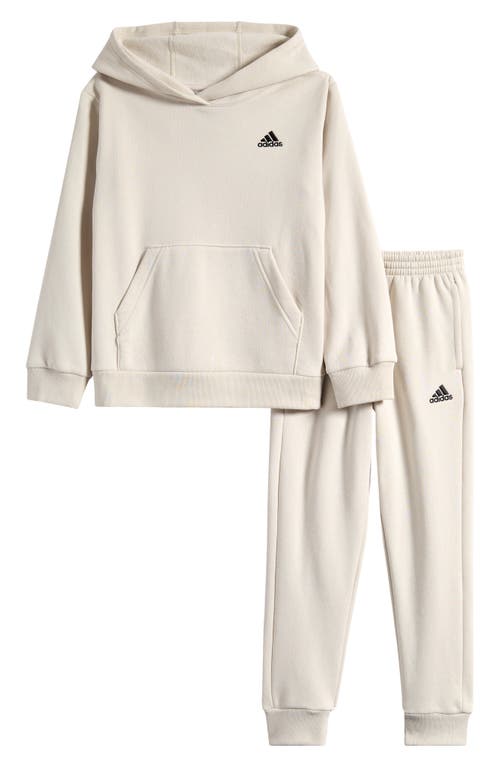 Shop Adidas Originals Adidas Kids' Minimal Logo Fleece Hoodie & Joggers Set In Cream