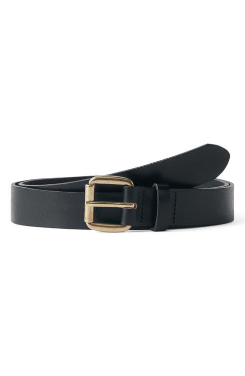 Mango Square Buckle Leather Belt In Black