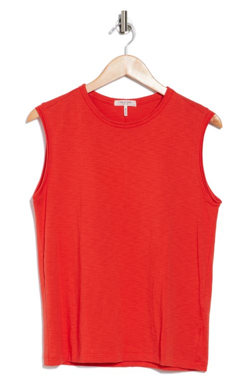 Rag & Bone Slub Muscle Tank In Poppy