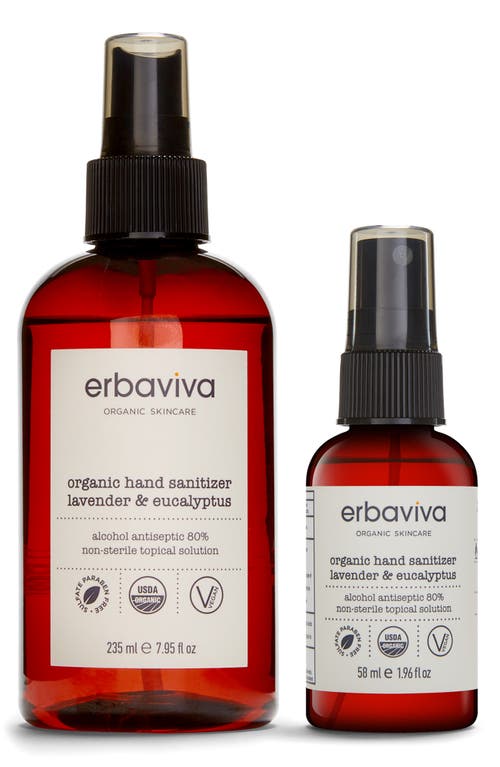 Erbaviva Organic Lavender & Eucalyptus Hand Sanitizer Duo in None at Nordstrom