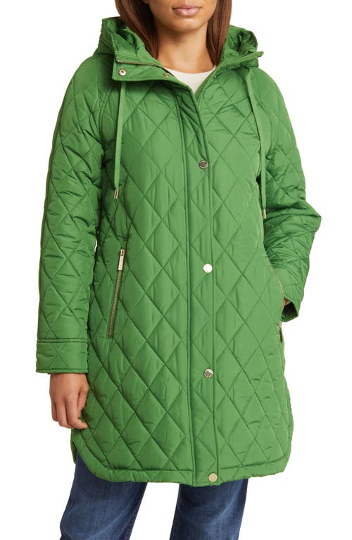 Quilted Water Resistant 450 Fill Power Down Jacket in True Green