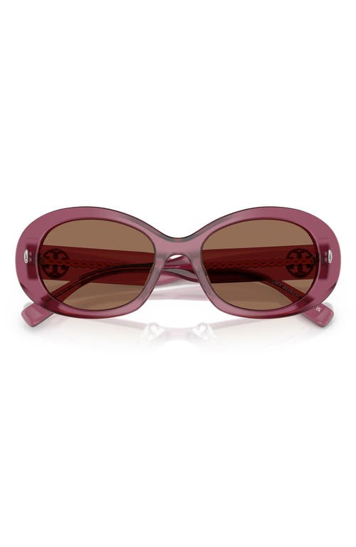 Tory Burch 53mm Oval Sunglasses In Red