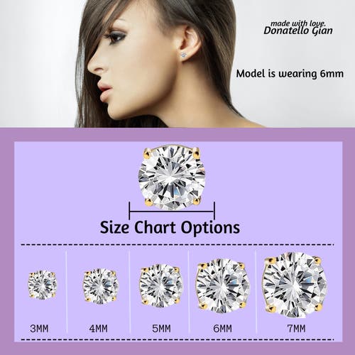 Donatello Gian Sterling Silver Round Stud Earrings In Gold