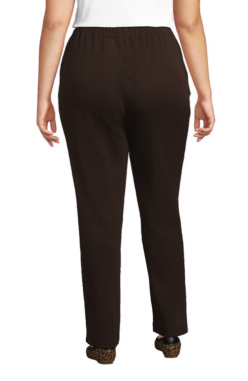 Shop Lands' End Plus Size Sport Knit High Rise Pants In Rich Coffee