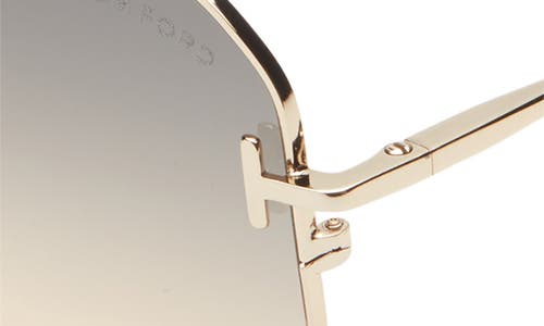 Shop Tom Ford 56mm Geometric Sunglasses In Gold/gradient Smoke
