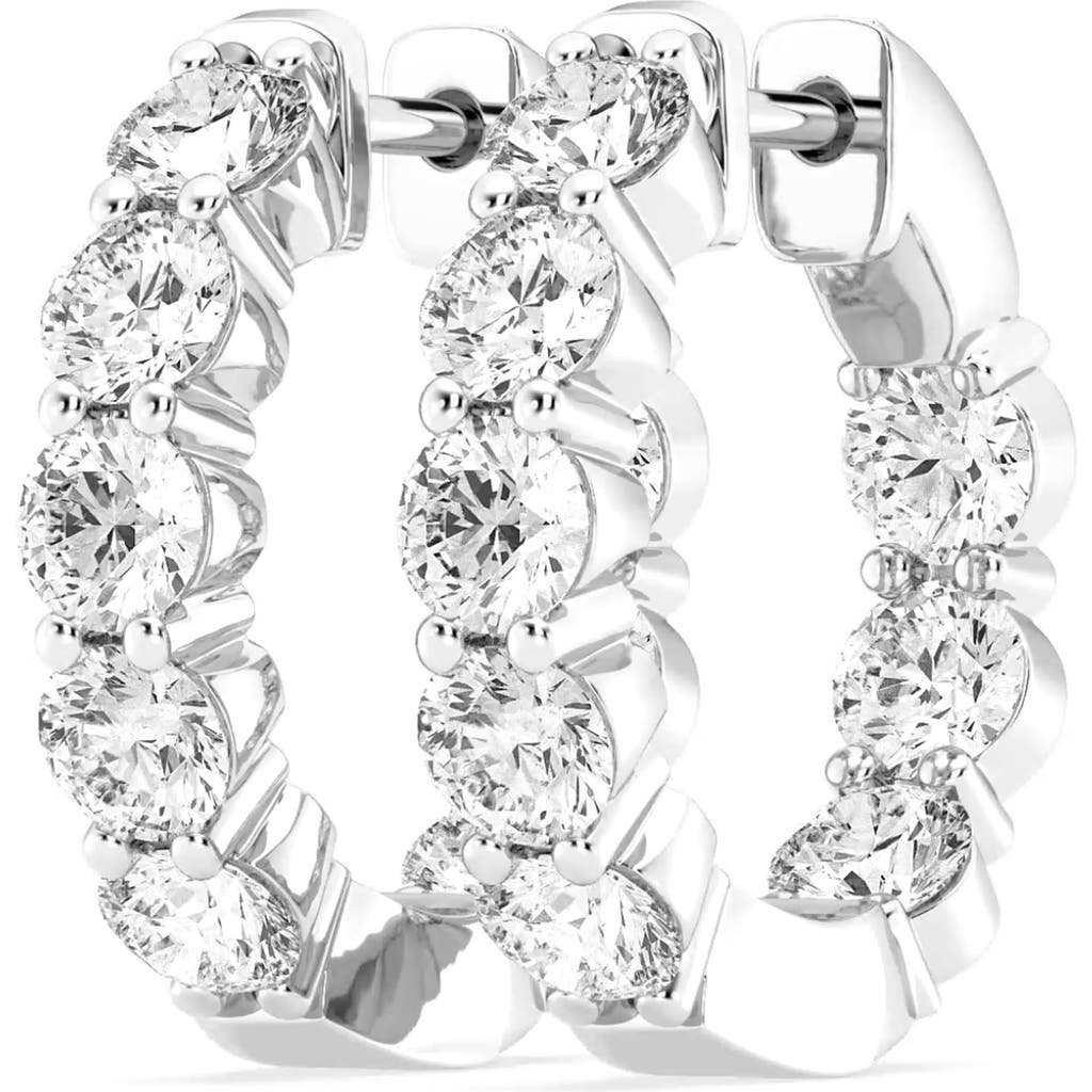 Shop Badgley Mischka Collection Round Cut Lab Created Diamond Hoop Earrings In White Gold