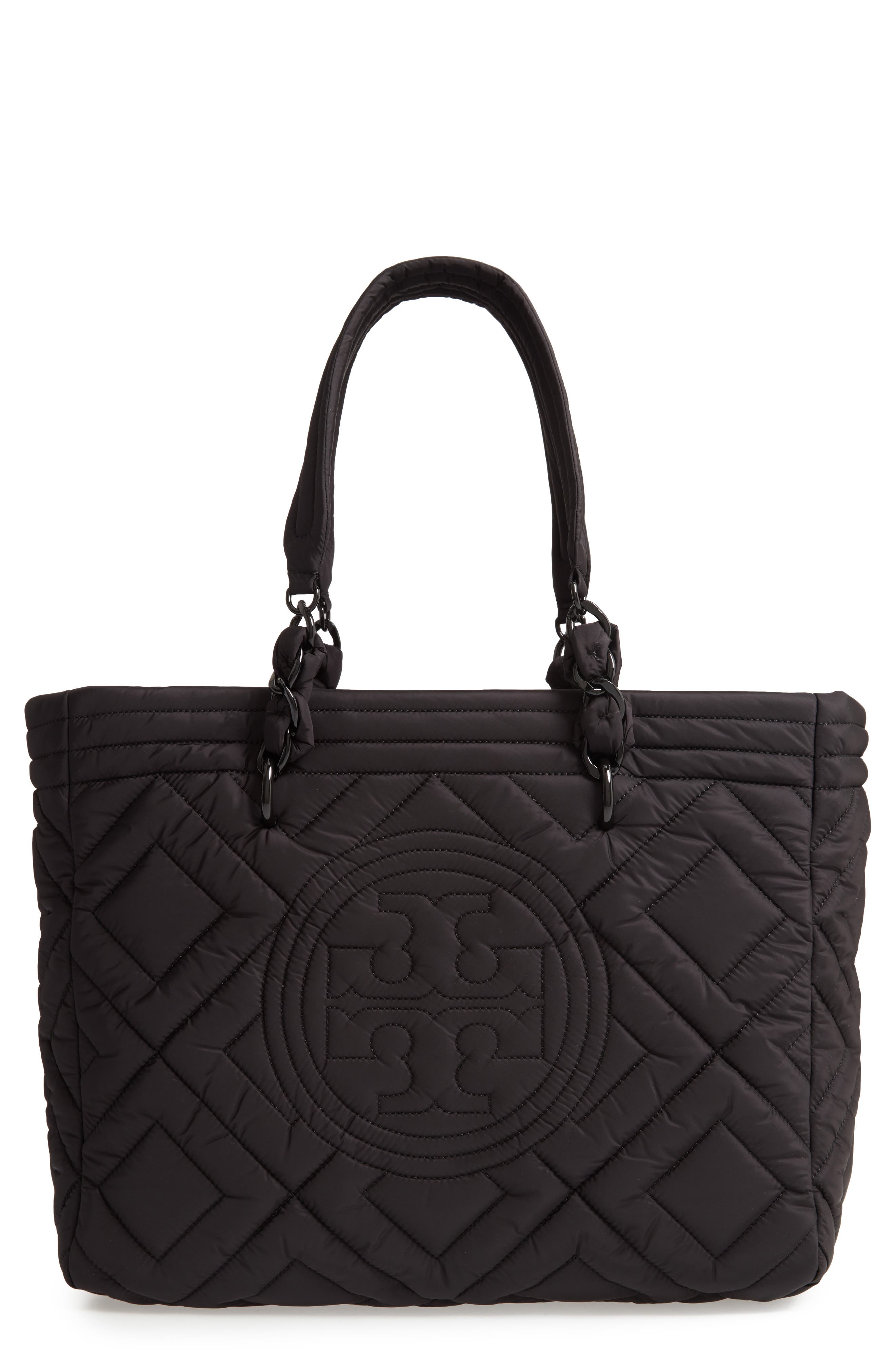 tory burch quilted nylon tote