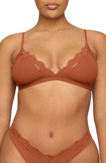 Track Stretch Satin Butterfly Thong - Cocoa - XS at Skims