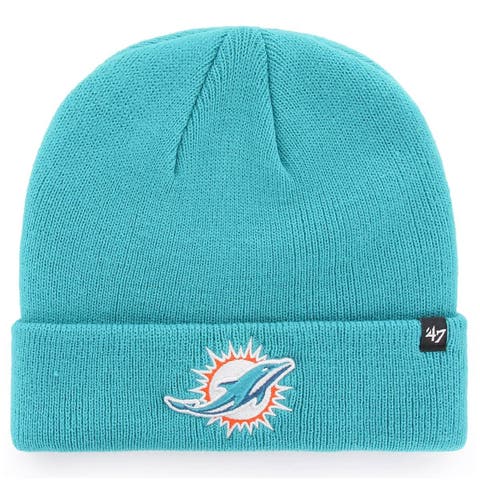 Miami Dolphins New Era 2022 Youth Sideline Cuffed Knit Hat - Aqua/Orange