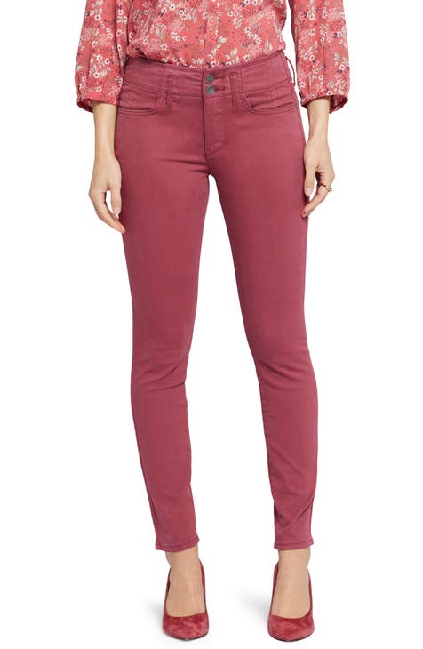 Dr. Denim Skinny Jeans in Red Metallic in Purple