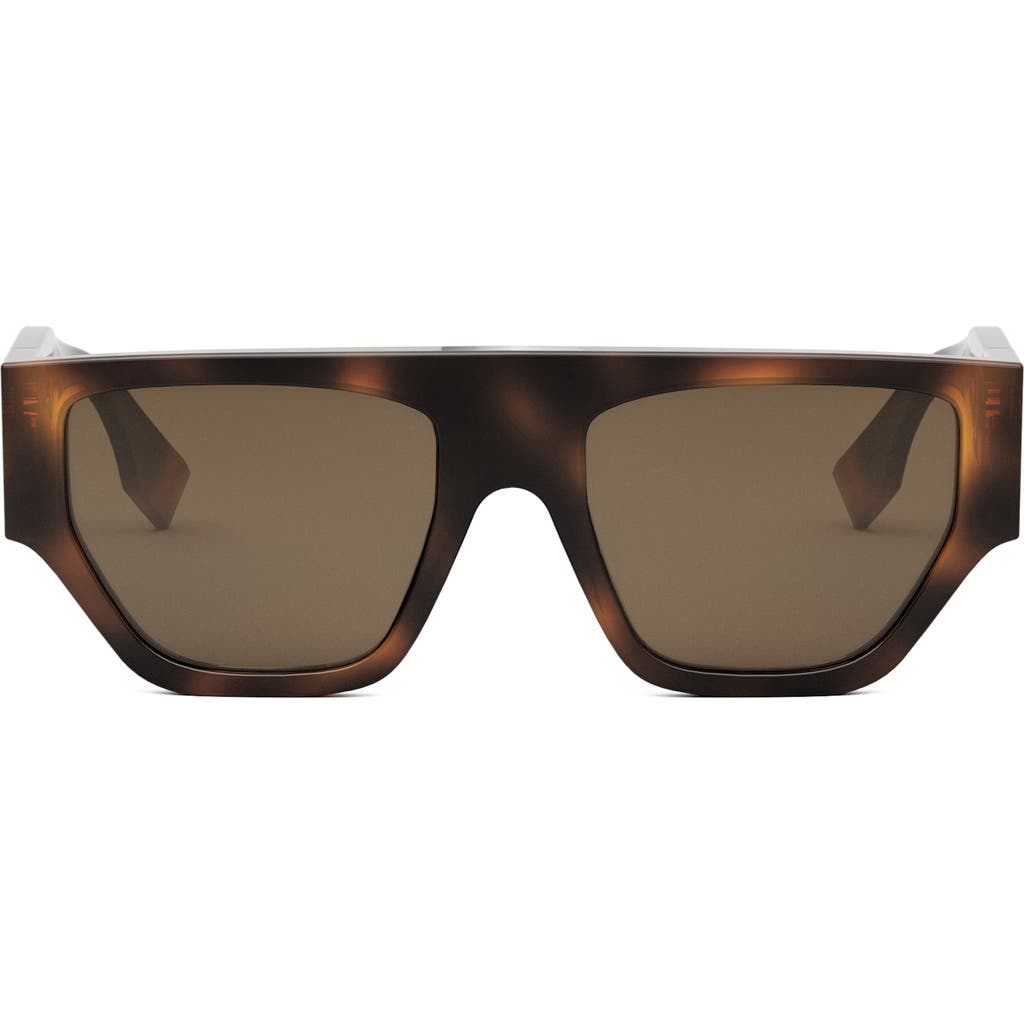 Fendi ' O'lock 54mm Geometric Sunglasses In Blonde Havana/brown