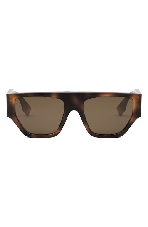 'Fendi O'Lock 54mm Geometric Sunglasses in Blonde Havana /Brown at Nordstrom